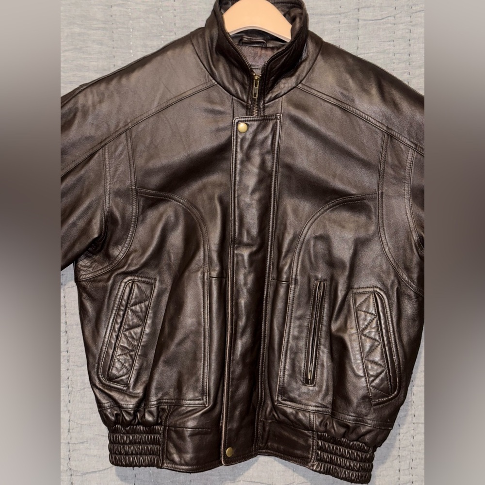 Redhead Brown Leather A2 Flight Aviator Bomber Jacket Medium